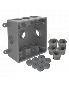 CAJA CUADRADA NO METÁLICA CON 9 ORIFICIOS ROSC 1/2&qu ...
