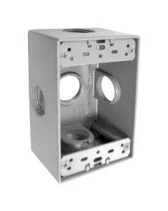 CAJA RECTANGULAR DE ALUM 5 ORIFICIOS 3/4" EMP 50 ...